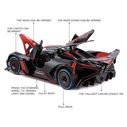 Magicwand 1:24 Scale Die-Cast Bugattti Bolidewith 4 Openable Doors,Pull Back Action,Lights,Music & Working Horn & Smoke image 4