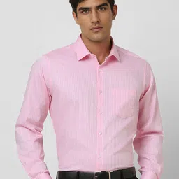 Van Heusen Men Regular Fit Spread Collar Vertical Striped Cotton Formal Shirt-image-97