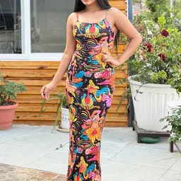 BAESD Women Floral Printed Sheath Maxi Dress-picture-1