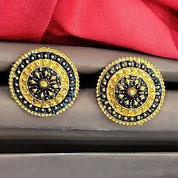 SOLIBELLE Gold-Plated Circular Shaped Studs-image-51