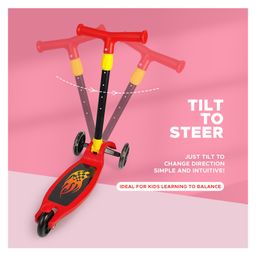 NHR 4 Leval Adjustable Height Smart Kick Scooter With LED Light Up Wheels | Foldable Scooter With PU Wheelsand Brakes | Kick Scooter For Kids 2+ Year image 5