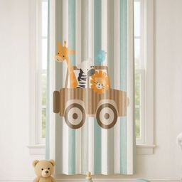 STITCHNEST Kids White & Blue Striped Velvet Door Curtain-17