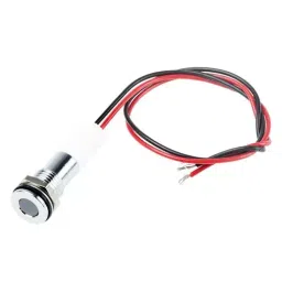 RS PRO White Panel Mount Indicator 24V DC, Mounting Hole Size 8 mm, Termination Type Lead Wires, IP Rating IP67, Model No 7001934-31