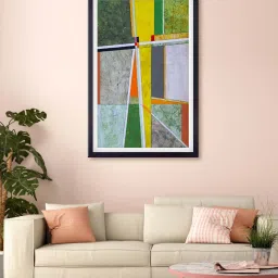 999store Multicolor Abstract Printed Canvas Painting image 1