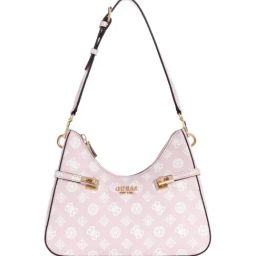 GUESS Pale Pink LORALEE Printed Medium Hobo Bag-image-62