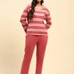 Global Republic Pink Striped Pyjama Sets-image-25