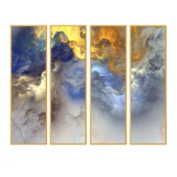 999store Grey & Yellow Colorful Abstract Clouds Multi Frame Painting image 2