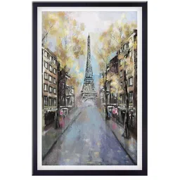 999store Grey & Green Eiffel Tower Printed Canvas Painting image 2