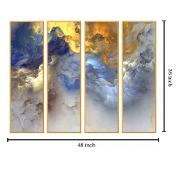 999store Grey & Yellow Colorful Abstract Clouds Multi Frame Painting image 5
