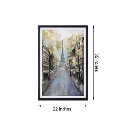 999store Grey & Green Eiffel Tower Printed Canvas Painting image 5