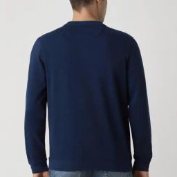 Van Heusen Navy Slim Fit Printed Sweatshirt image 2
