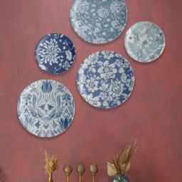 Nestroots Indigo Heritage Multicolor Porcelain Wall Plate-35