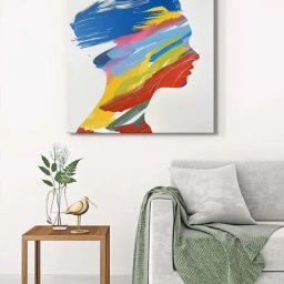 999Store Multicolor Canvas Modern Silhouette Wrapped Painting-43