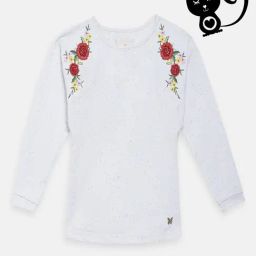 Blue Giraffe Kids White Embroidered Sweatshirt-image-35