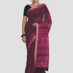 Kalakari India Pink Cotton Printed Saree With Unstitched Blouse-picture-48