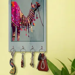 999Store Grey & Pink MDF Decorative Wall Mount Key Holder - Set of 1-32