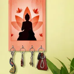 999Store Peach & Black MDF  Key Holder - Set of 1-26