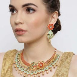 Priyaasi Floral Multicolored Necklace Set-42