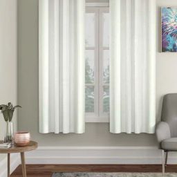 HOSTA HOMES White Polyester Long Window Blackout Curtain - Set of 2-12
