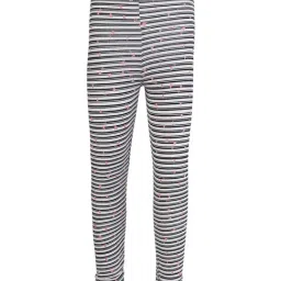 Jockey Kids White & Black Cotton Striped Leggings-4