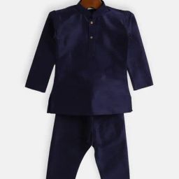 VASTRAMAY SISHU Blue Straight Fit Kurta Set-image-90