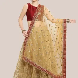 Dupatta Bazaar Gold Zari Work Dupatta-picture-30