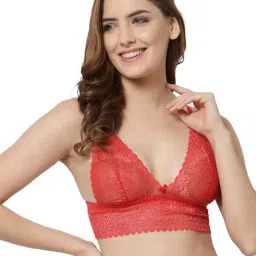 Cukoo Red Lace Full Coverage Non-Padded Bralette-picture-43