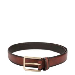 Louis Philippe Brown Leather Waist Belt for Men-image-43