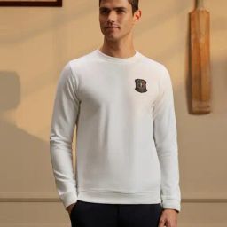 Peter England Casuals White Regular Fit Printed Sweatshirt-image-0