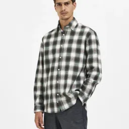 SELECTED HOMME Forest Night Cotton Regular Fit Checks Shirt-image-62