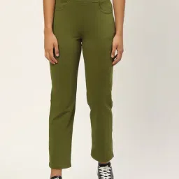 BRINNS Green Regular Fit Mid Rise Knitted Trousers-picture-12