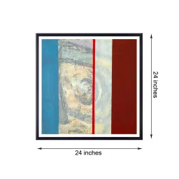999store Maroon & Blue Strip Abstract Pattern Printed Canvas Painting image 5