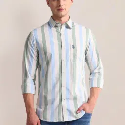 U.S. Polo Assn. Muiltcolored Cotton Regular Fit Striped Shirt-picture-35