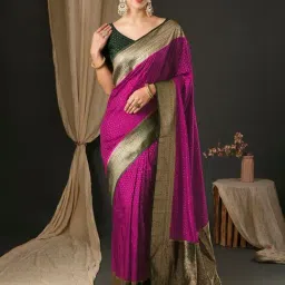 Saree Mall Pink Woven Sarees With Unstitched Blouse-image-41