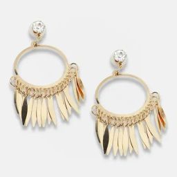 Sohi Gold Plated Party Designer Stone Drop Earrings-image-90