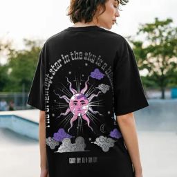 Bewakoof Black Oversized Graphic T-Shirt-image-87