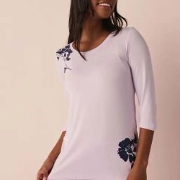 La Vie En Rose Purple Printed T-Shirt-image-18