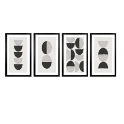 999store Black & Grey Abstract Black And White Canvas image 2