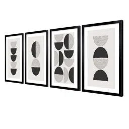 999store Black & Grey Abstract Black And White Canvas image 3