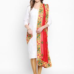 Dupatta Bazaar Red Embroidered Dupatta image 2