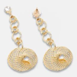 Sohi Gold Plated Party Designer Stone Dangler Earrings-image-100