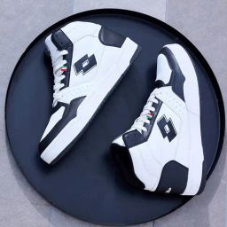 Lotto Men's Hoop Star Urbano High Sneakers for Men's White & Black Sneakers-image-94