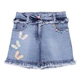 Cutecumber Kids Blue Embroidered Shorts-image-65