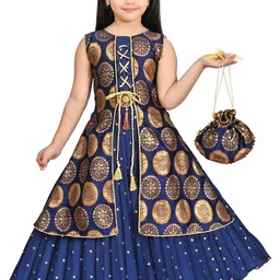 Zenat Girls Poly Silk Dresses-picture-27