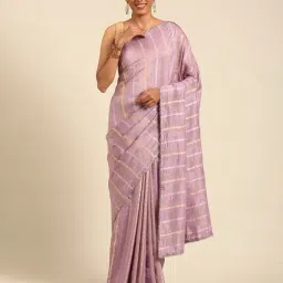 Mohey Purple Embroidered Saree with Blouse Piece-image-50