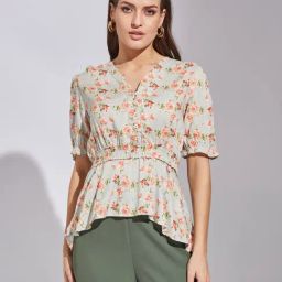 Latin Quarters Green Viscose Regular Fit Top-image-75