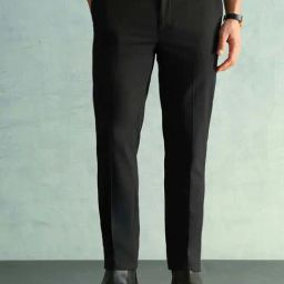 Arrow Black Slim Fit Trousers-image-56