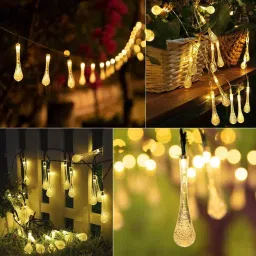 X4Decor 16 Led Water Drop Shape String Light Plug In Warm White LD03 image 4