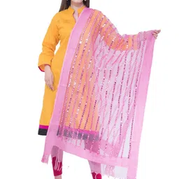 A R SILK DUPATTA HUB Embroidered Organza Dupatta With Mirror Work-picture-41