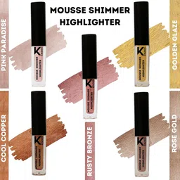 KINDED Set Of 5 Mousse Shimmer Liquid Highlighter 3 ml Each - 01, 02, 03, 04, 05 image 4